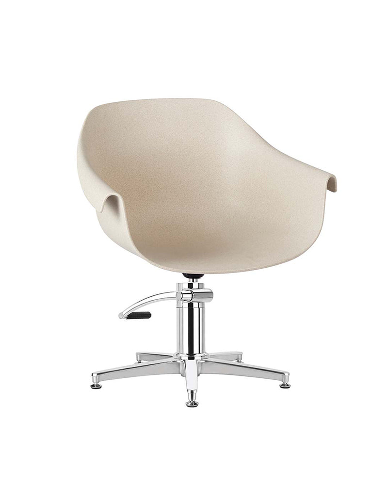 Eco - Beige hairdressing chair - Chrome cross base